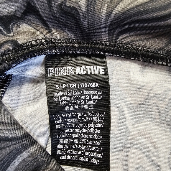 PINK VICTORIA'S SECRET 6" SOFT ULTIMATE HIGH WAIST BIKER SHORTS BLACK MARBLE - Picture 2 of 8